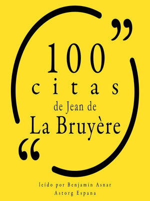 cover image of 100 citas de Jean de la Bruyère